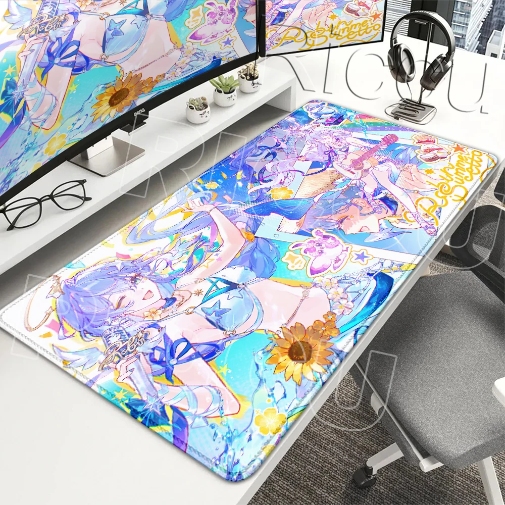 Anime Girl Robin Summeretto Gaming Honkai Star Rail Mouse Pads Anti-Slip Office PC Accessories Rug Overlock HD LockEdge Desk Mat