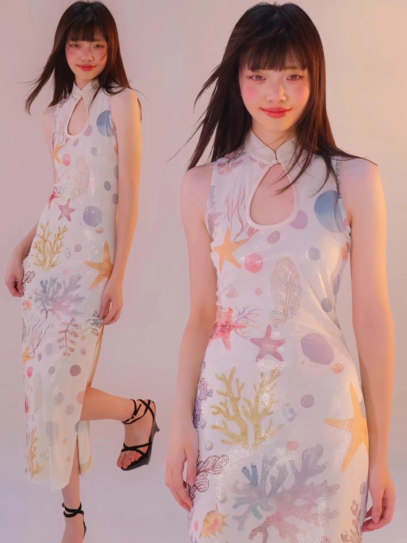 

LZW New Chinese Sle Design National Trend Me Printing Long Star Plant Long Skirt Spring New Arrival Women's Traditional C...