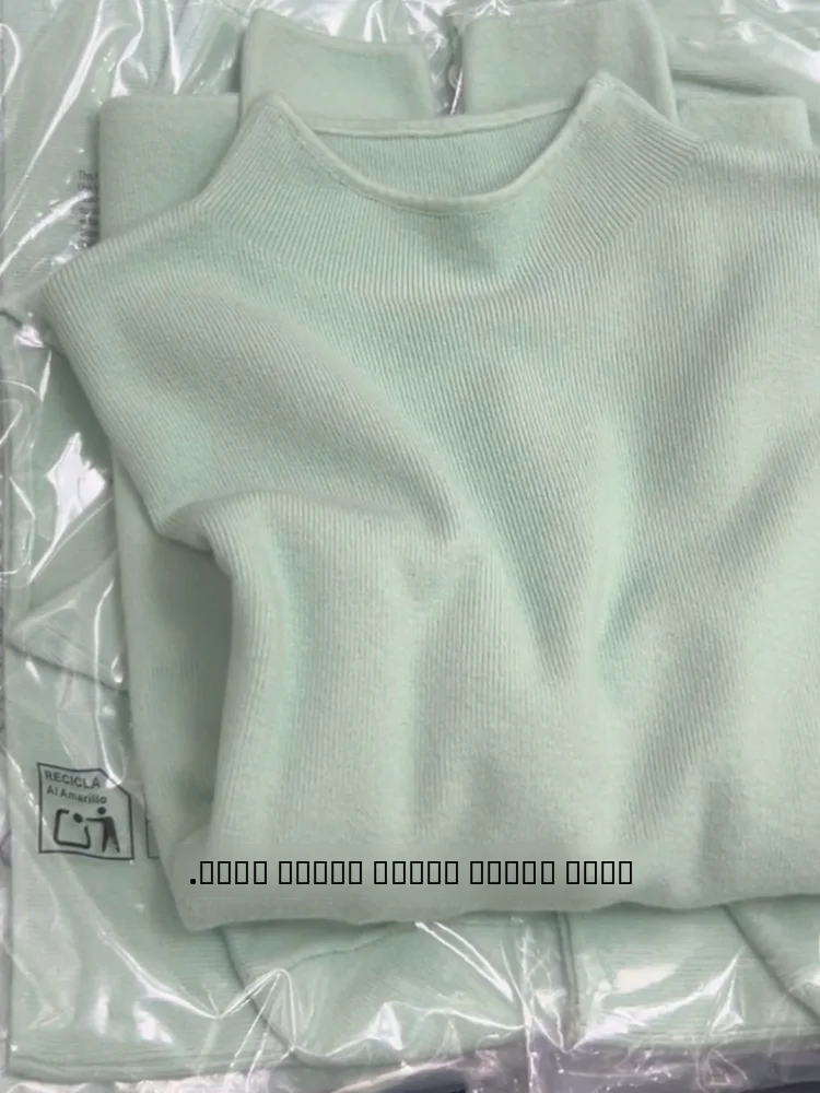 

Мягкий уютный женский вязаный свитер Long Sve f High Ne, повседневный облегающий зимний топ, внутренняя одежда, базовый слой irt