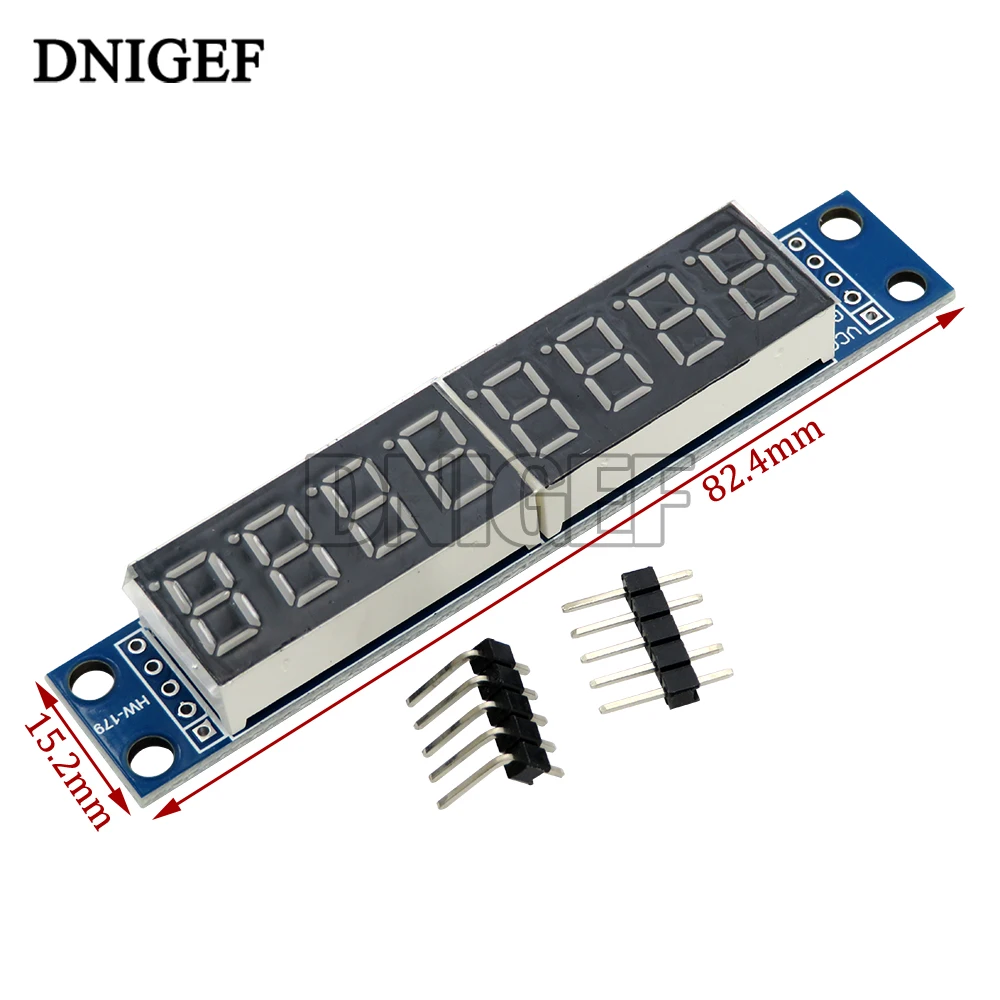 MAX7219 Control Module LED Dot Matrix 8-bit Digital Tube Display Control Module 3.3V 5V Microcontroller Serial Driver 7-segment