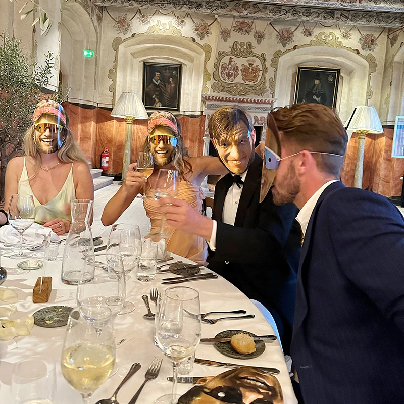 تخصيص قناع الوجه تأثيري حزب DIY خدعة كابينة تصوير اللباس قناع فريق الزفاف حزب متعدد الأغراض اللباس قناع ﻿