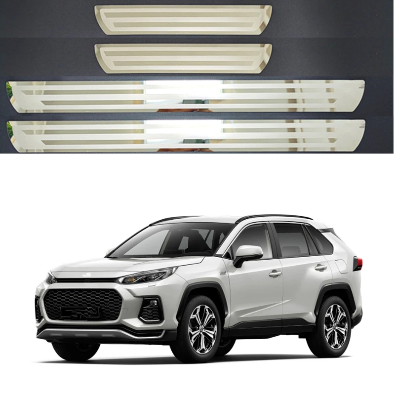 Door Sill Pedal Guards Trim Kick Scuff Plate Cover Stickers For Suzuki Across Swace 2020 2021-2024 2025 Car Styling Accessories