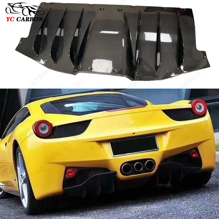 

Carbon Fiber Car Rear Bumper Diffuser For Ferrari 458 Rear Splitters Spoiler Back lip shunt Modified and upgraded body kit