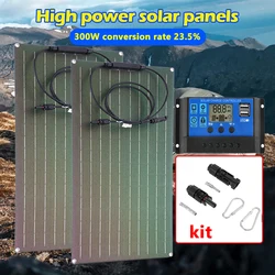 300W Solar Panel 18V Photovoltaic Power Bank Kit 60A 100A Controller Solar Plate for Home/Camping/RV/Car Fast Battery Charger