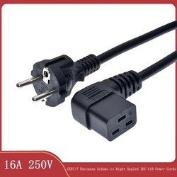 Right Angle C19 to Europe plug Power Cable for Server/PDU, Connected To C20 AC Power Cable Schuko Adapter L-shaped Lead Cord