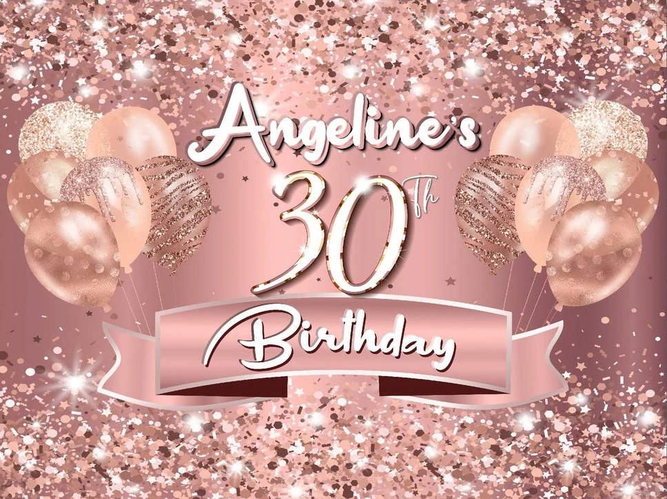 

Custom 50th Rose Gold Balloon Shiny Sparkle backdrops High quality computer print birthday Photography Studio Backgrounds