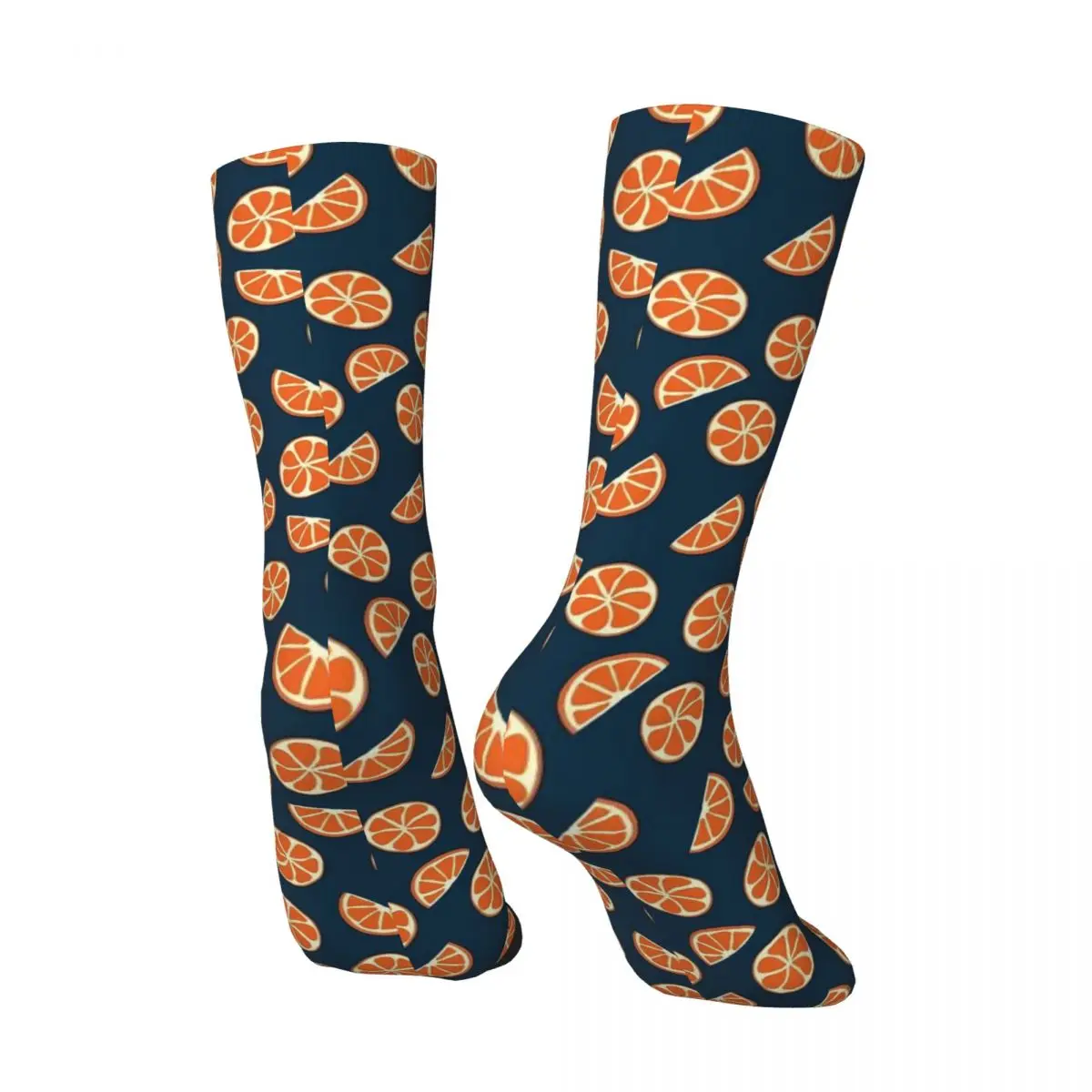 Oranges Slices Socks Yellow Fruits Harajuku Stockings Autumn Anti Slip Women Men Socks Comfortable Design Running Sports Socks