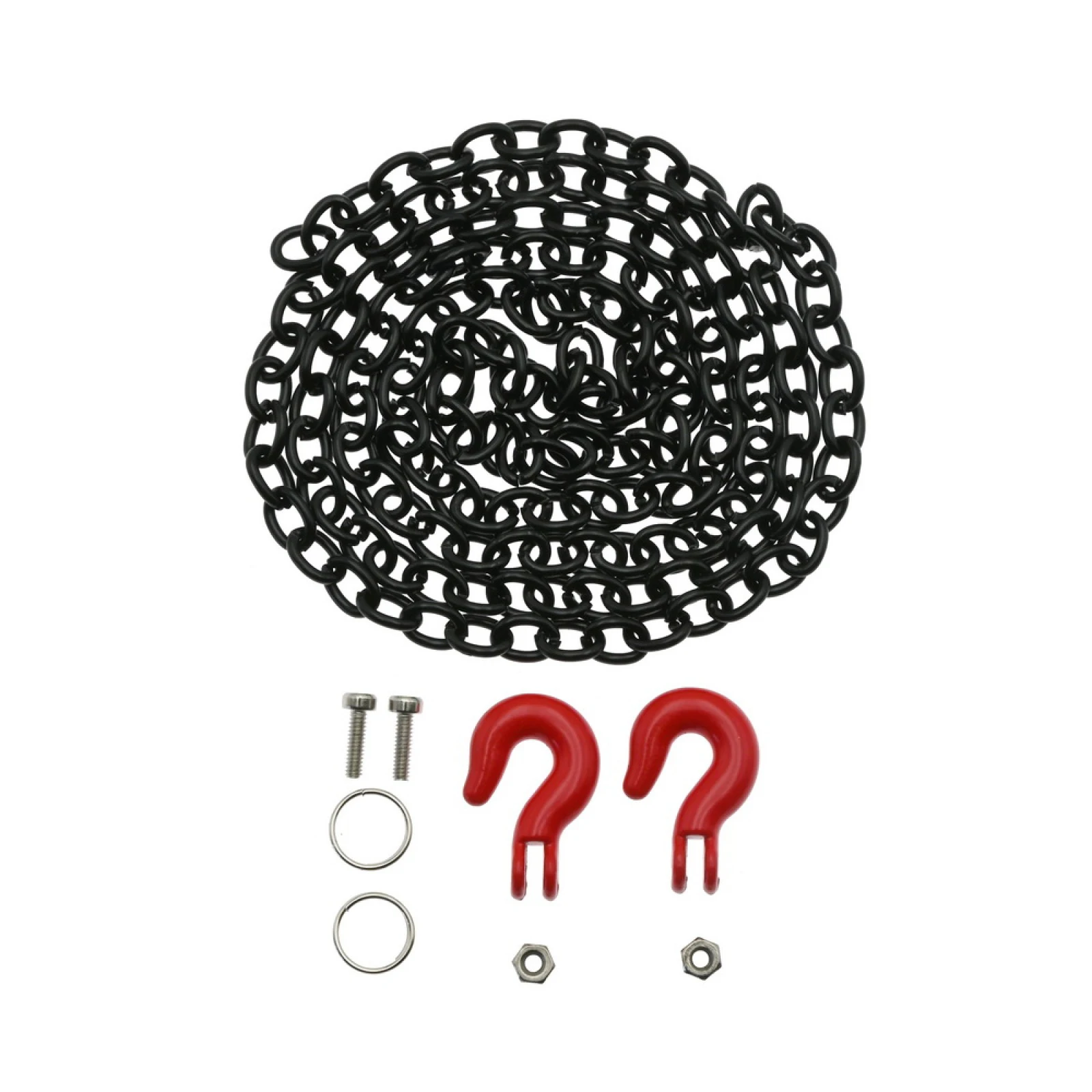 1 Set RC Auto Metallo Simulazione Salvataggio Gancio di Traino Corda di Trazione Catena Per Traxxas Axial SCX10 CC01 RC4WD D90 1/10 RC Crawler Auto