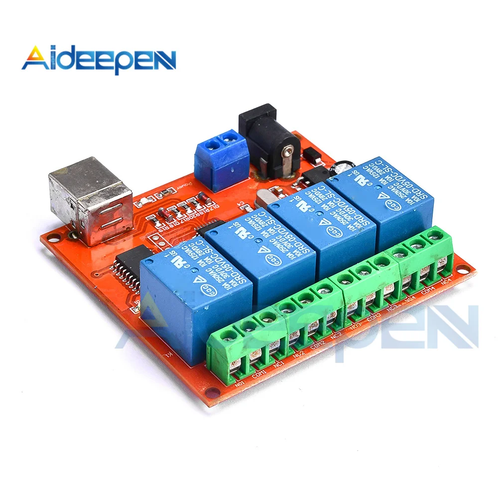 5V 4 8 Channel USB Relay Module Intelligent Control Switch Module Drive Free Square Port Relay Module PC Intelligent Controller