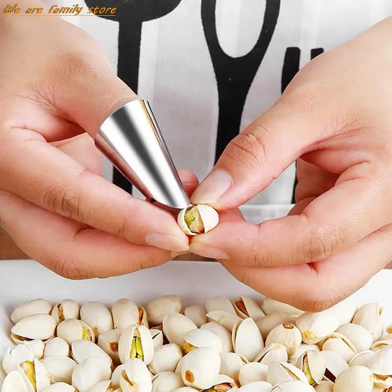 2 pçs aço inoxidável ferramentas de proteção de corte cozinha protetores dedo amendoim sheller vegetal nozes peeling dedo guarda