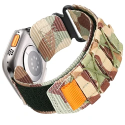 Compatible with Apple Watch Series 9/8/7 6/5/4/SE Ultra 2/3 Nylon camouflage for 49mm 42mm 44mm 45mm 38mm 40mm 41mm