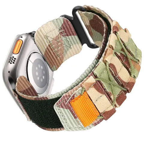 Compatible with Apple Watch Series 9/8/7 6/5/4/SE Ultra 2/3 Nylon camouflage for 49mm 42mm 44mm 45mm 38mm 40mm 41mm