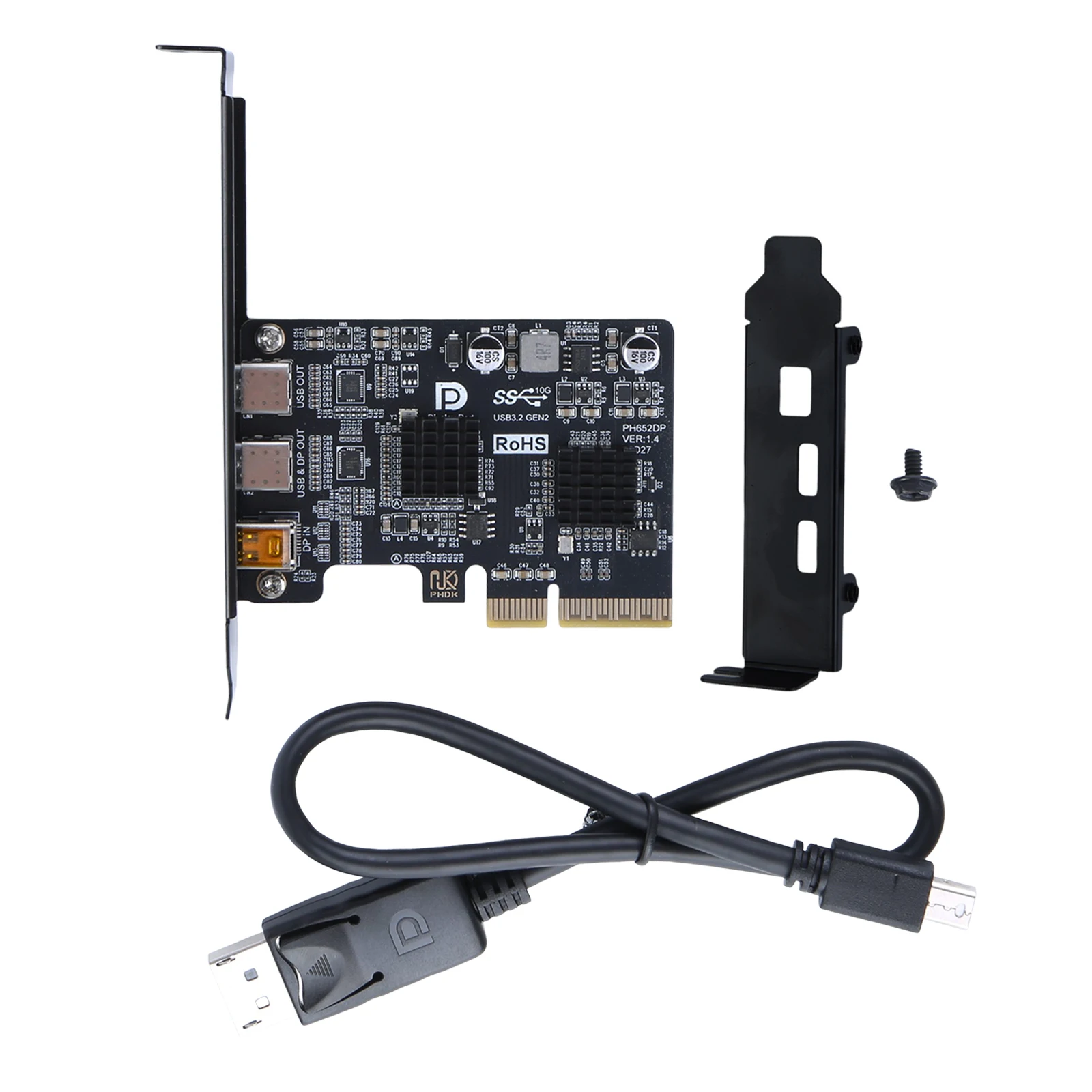 

Type-C Expansion Card ASM3142 Controller USB 3.1 10Gbps Gen 2 Expand Card Riser Dual USB-C Port Docking Station
