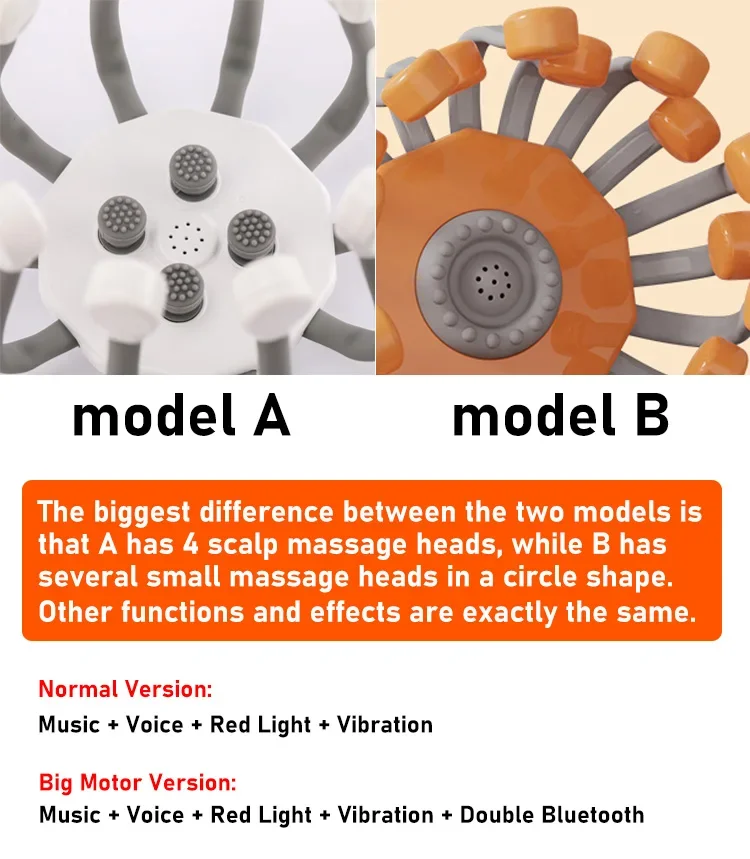 Polvo ferramenta vibratória elétrica couro cabeludo cabeça massagem polvo 20 garras couro cabeludo cabeça massageador transporte rápido