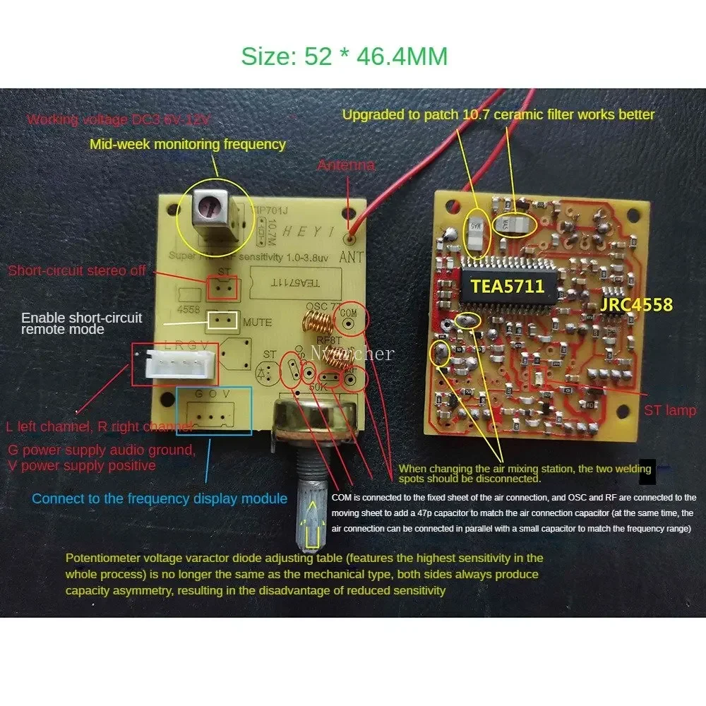 TEA5711 Radio Board FM 87-108 wysokiej czułości Stereo
