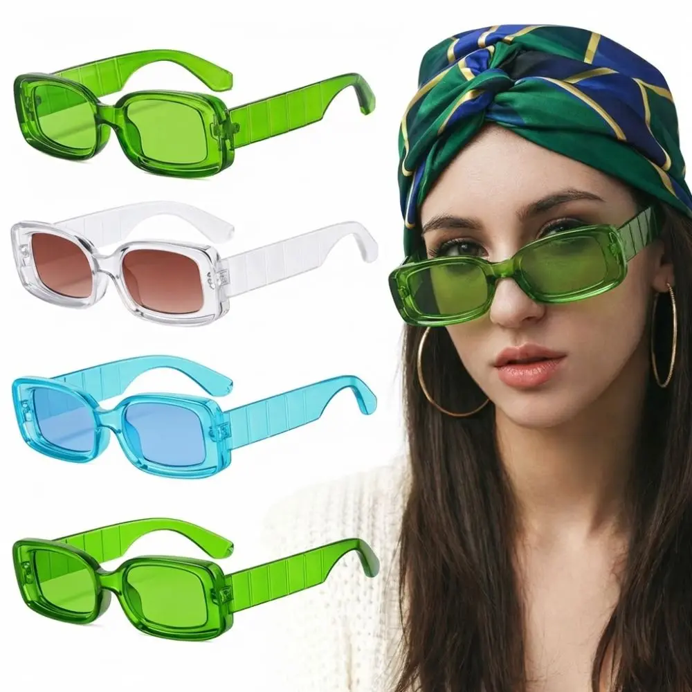 

Trendy Hip-Hop Small Square Sunglasses Vintage UV400 Sun Glasses Cool Candy Color Traveling Eyeglasses Women Men