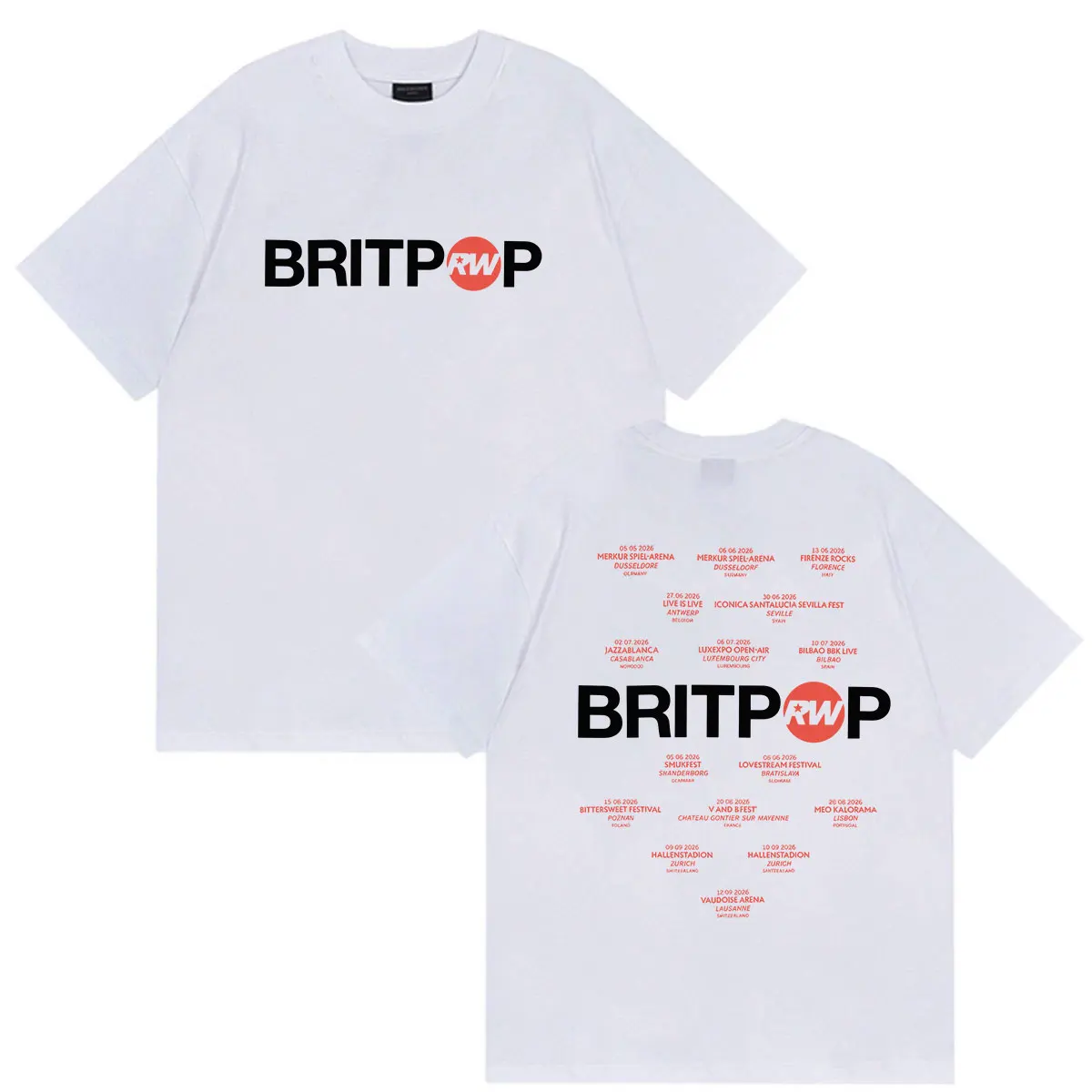 Robbie Williams BRITPOP Album 2026 Print T Shirts Men Women Hip Hop Pop Music Short Sleeve  T-shirt 100% Cotton Tees Streetwear