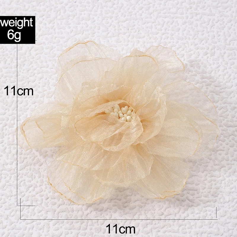 Tocona Sweet Roman Fabric Large Flower Brooch for Women's Charm Geometric Plant Clothing Accessories 2023 Fashion Jewelry Gifts