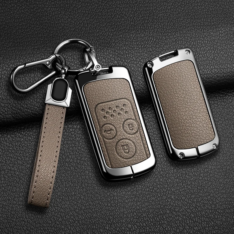 Suitable for Honda Fit Jazz Shuttle GP2 Spada StepWgn RG1 Freed Spike Ge6 Zinc Alloy Leather Car Remote Key Protection Case