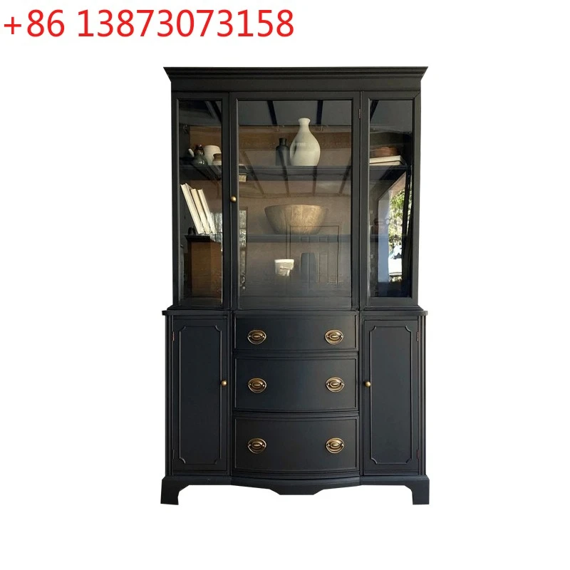 

French side cabinet integrated against the wall, retro cabinet, living room American style, tea, storage cabinet