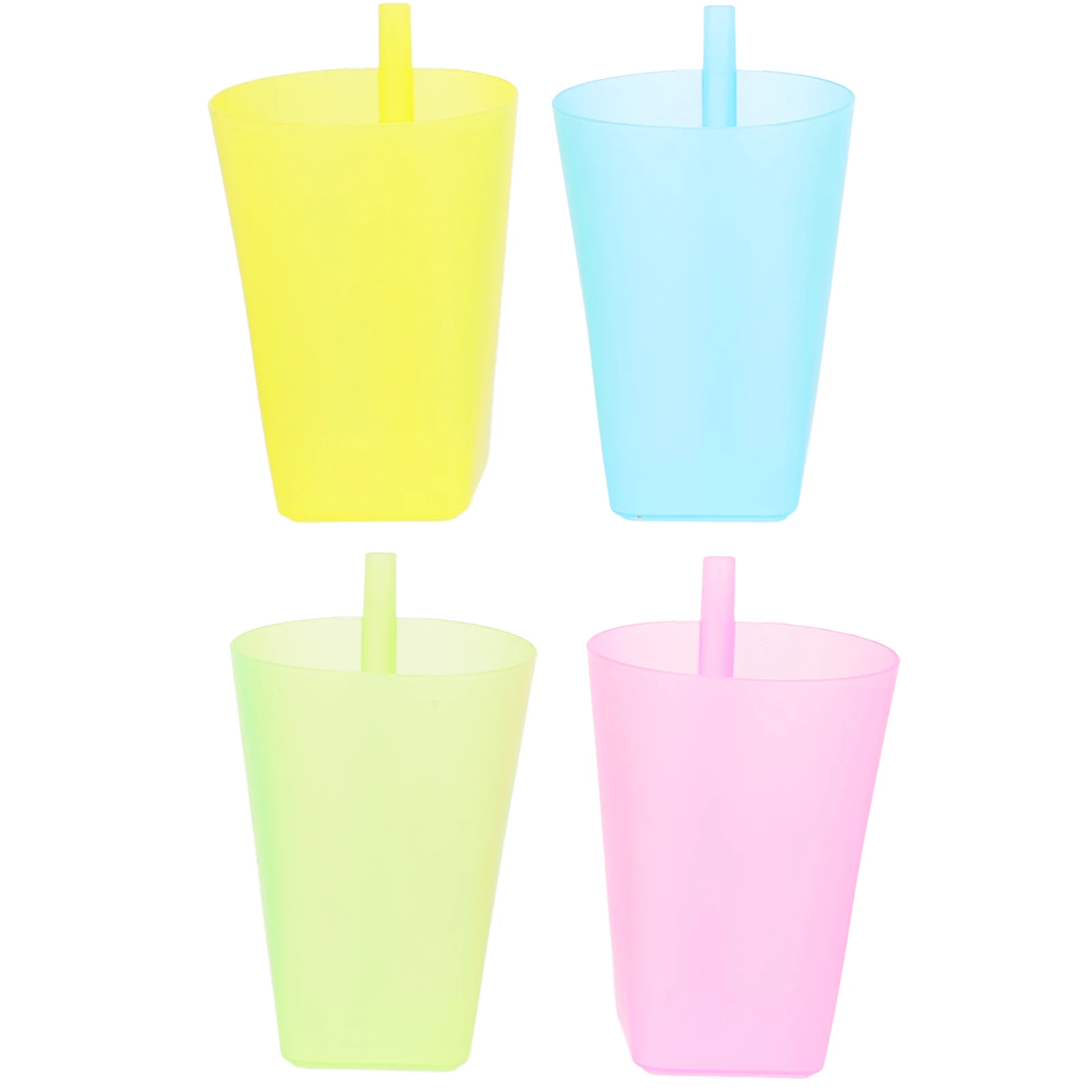 

16pcs Sippy Cup Reusable Straw Cups Food Grade Safe Kids Drinking Juice Milk Tea Beverage Holder Portable Storage