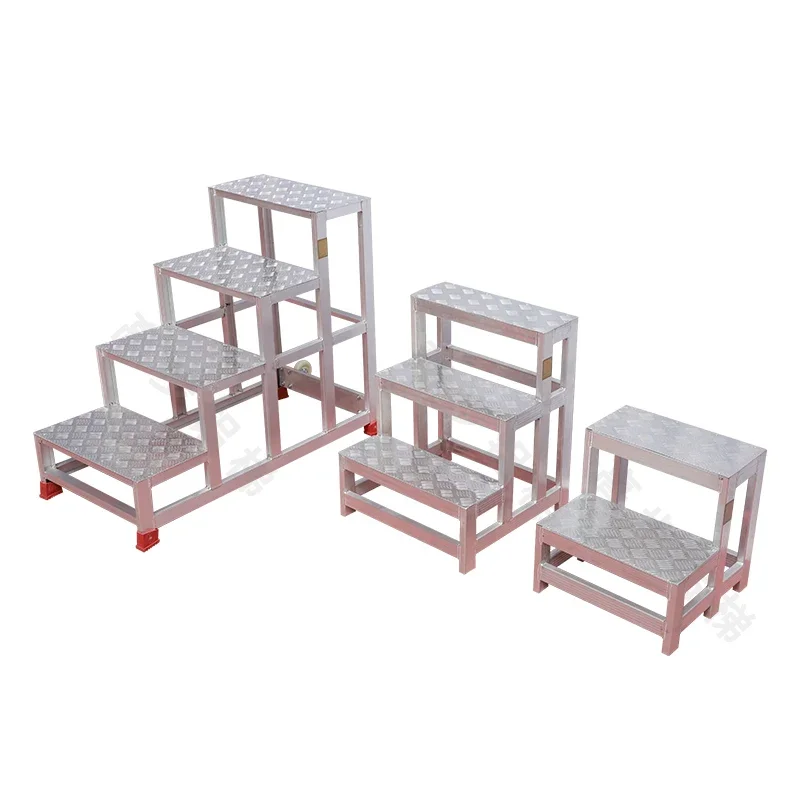 Mobile Step Ladder Industrial Stepping Platform Safety Climbing Ladder