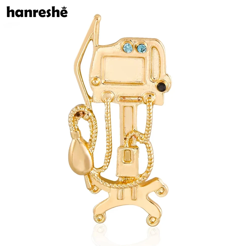 Hanreshe Creative Ventilator Medical Jewelry Brooch Gold Color Metal Lapel Backpack Medicine Badge Pins for Doctor Nurse