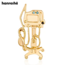 Hanreshe Creative Ventilator Medical Jewelry Brooch Gold Color Metal Lapel Backpack Medicine Badge Pins for Doctor Nurse