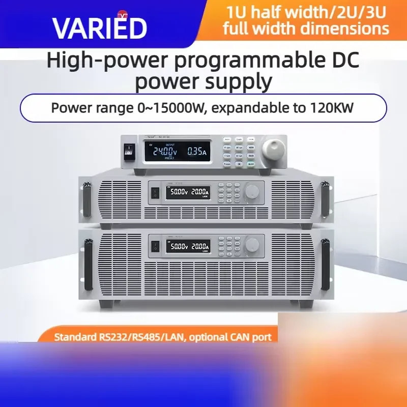 VARIED Industrial Programmable DC Power Supply, 1000V Voltage 200A Adjustable Stabilized DC Power Unit