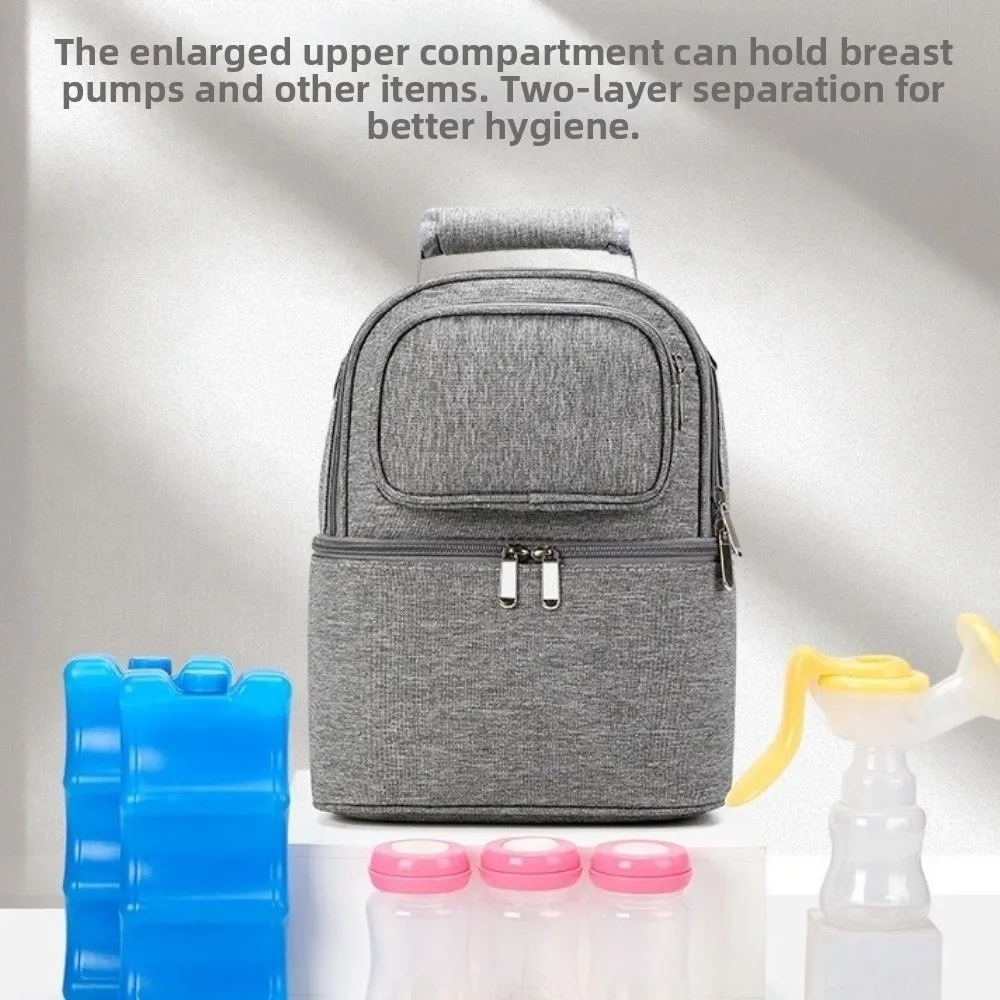 

Large Capacity Maternity Backpack Insulation Material Double Layer Breastmilk Cooler Bag Handbag Style Fresh Preservation
