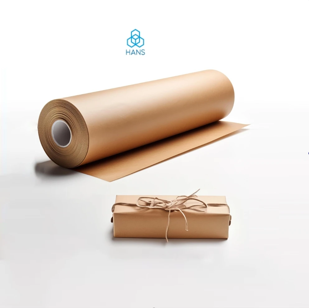 

Hans，50cmx5m and 10m Brown art cowhide roll waterproof paper tear-resistant packaging paper