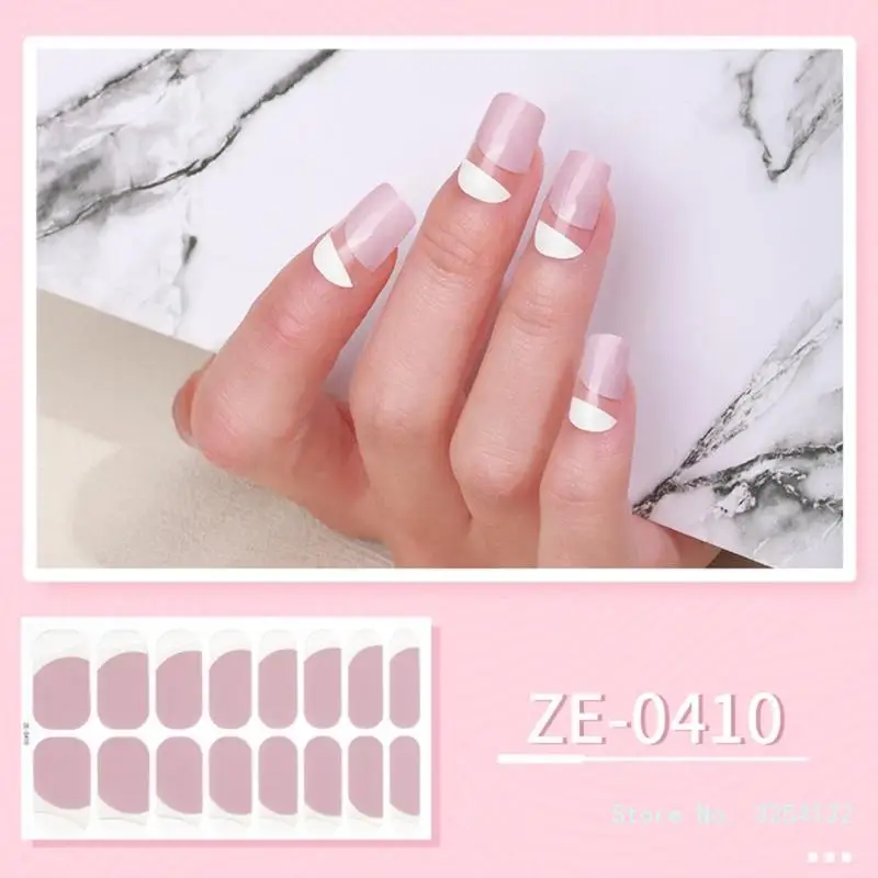1 foglio Semi polimerizzato Gel unghie Art cursori Manicure Decor UV LED Nail Semi Cured Gel Design decalcomanie per unghie moda Nail Sticker Decor
