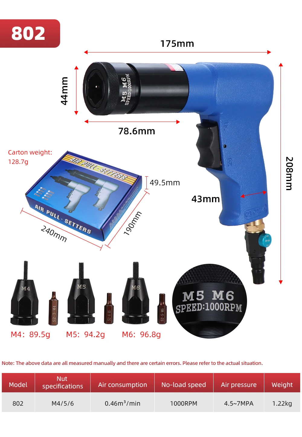 HIFESON Pneumatic Rivet Gun Nuts Riveter Air Rivet Nut Tool Automatic Insert Nut Gun M3 M4 M5 M6 M8 M10 M12 Screws Installation