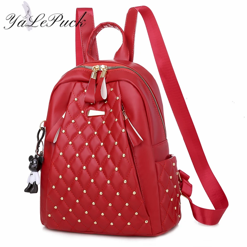 Mochila Vintage de cuero de alta calidad para mujer, morral de viaje, bolsos de hombro, mochilas escolares, mochila femenina