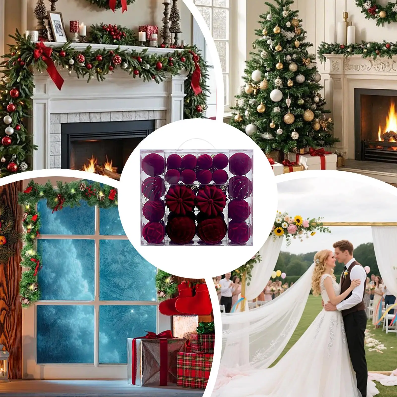 

Christmas Tree Balls Soft Shatterproof Balls Set Christmas Decorations 48 Pieces Home Decor For Holiday Shelf Porch Bedroom