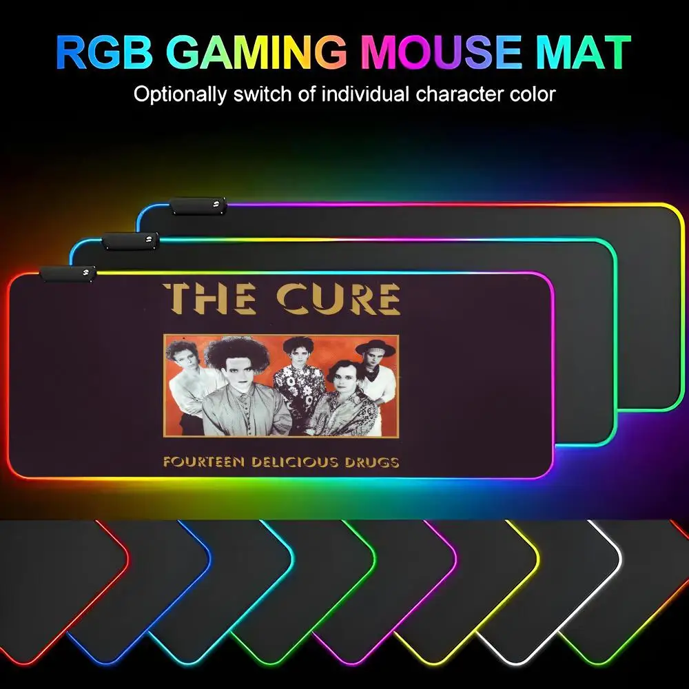 

Коврик для мыши The Cure Robert Smith Gamer RGB Deskmat Коврик для клавиатуры Игровые ноутбуки Светодиодный коврик для мыши Защитный коврик для стола Аниме Коврики для мыши