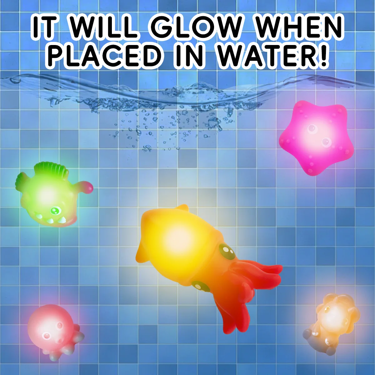 Juguetes de baño para bebé, bañera, juguetes con luz LED, luces subacuáticas impermeables que cambian de colores, juguetes de baño para niños y niñas, regalo de cumpleaños