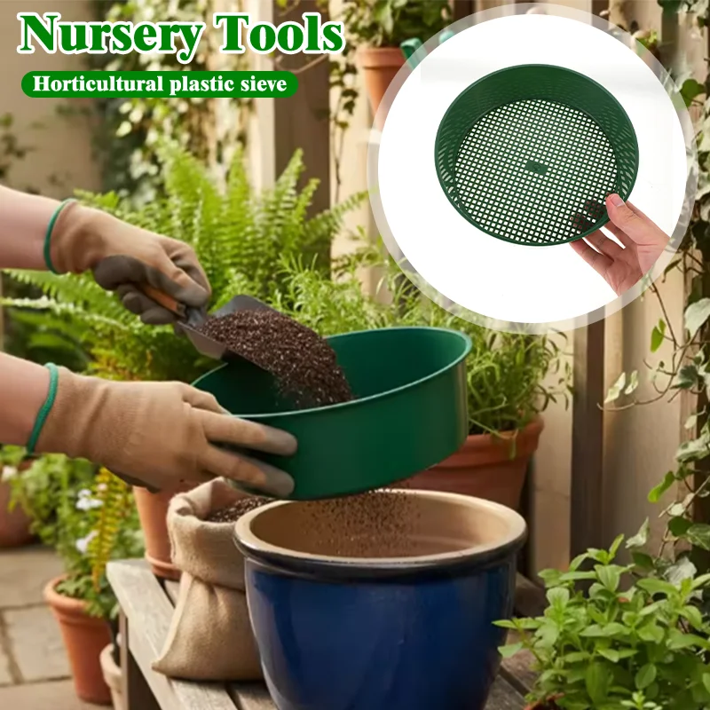 

Round Gardening Soil Sifting Pan Plastic Succulent Plants Sand Stone Filter Tool for Plant Gardening Flower Nursery Garden Tool