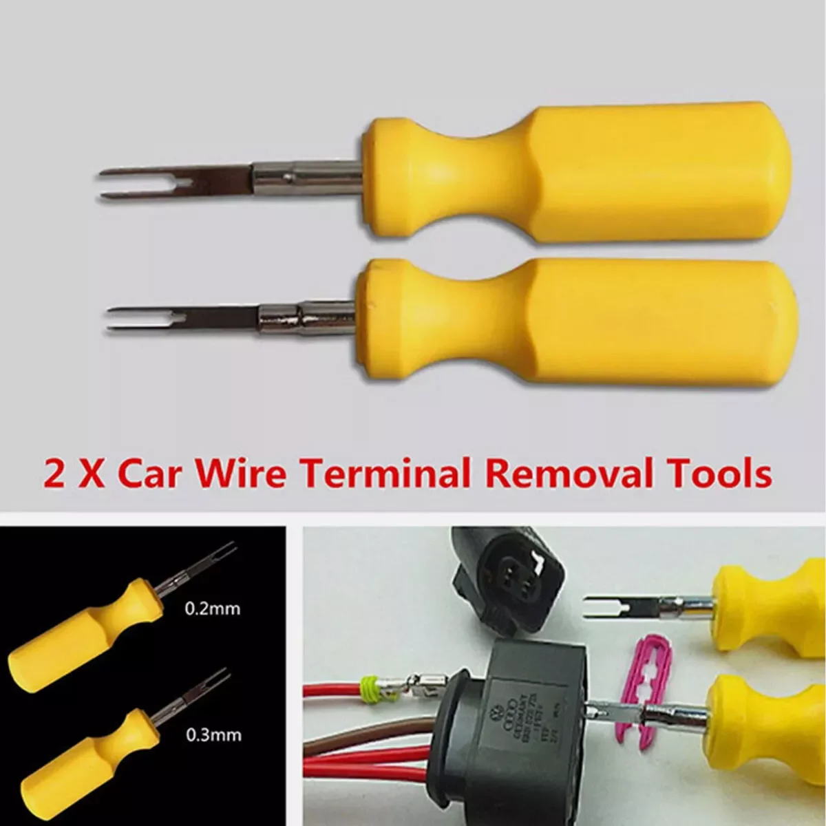

2pcs Car Terminal Removal Tool Kit Connector Pin Release Puller For Audi For VW Cars Motorcycles Accessories