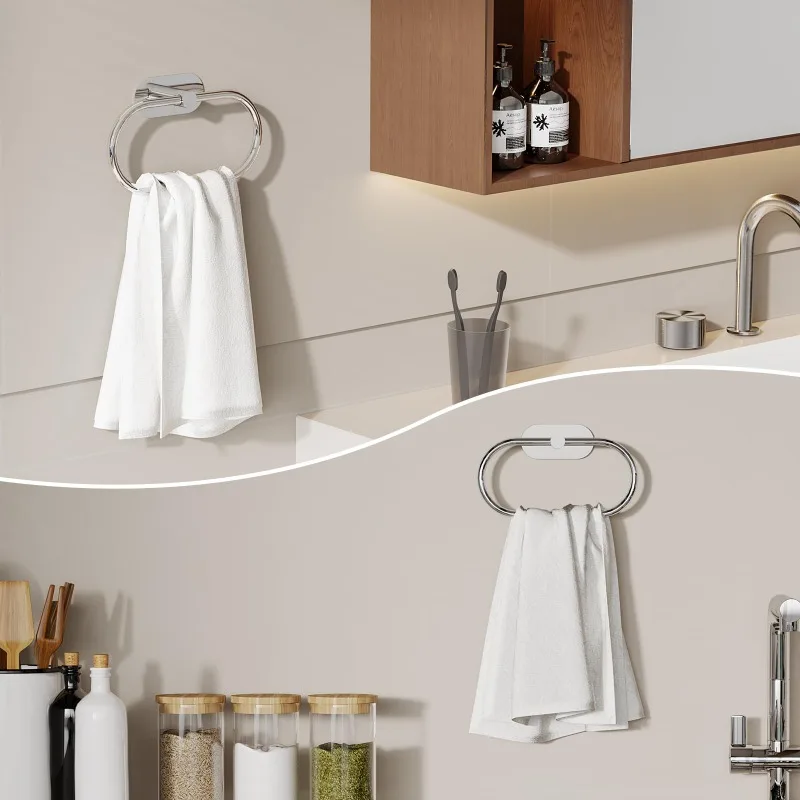 

Self-adhesive Wall-mounted Toilet Paper Holder Towel Rack Self-adhesive Bathroom Towel Rack Stainless Steel Bathroom Towel Ring