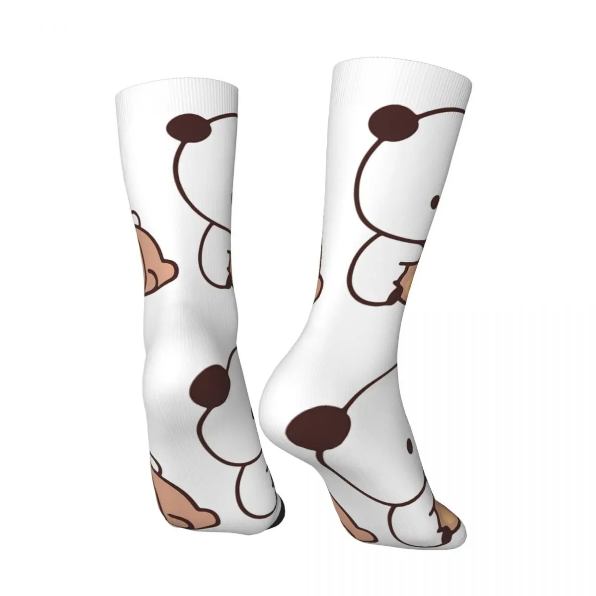 Hip Hop Retro Bear And Panda Crazy Men's compression Socks Unisex Milk and Mocha Bubu Dudu Harajuku Seamless Printed Crew Sock