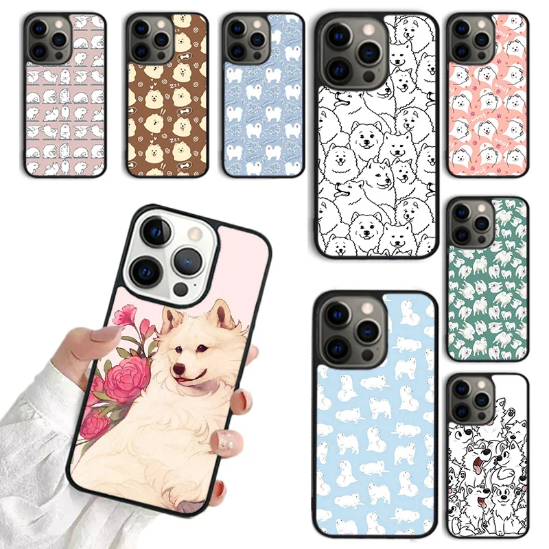 Samoyed Puppy Phone Case for iphone 16 15 14 12 13 mini PLUS XS XR 11 PRO MAX Back Fundas coque Cover Shell