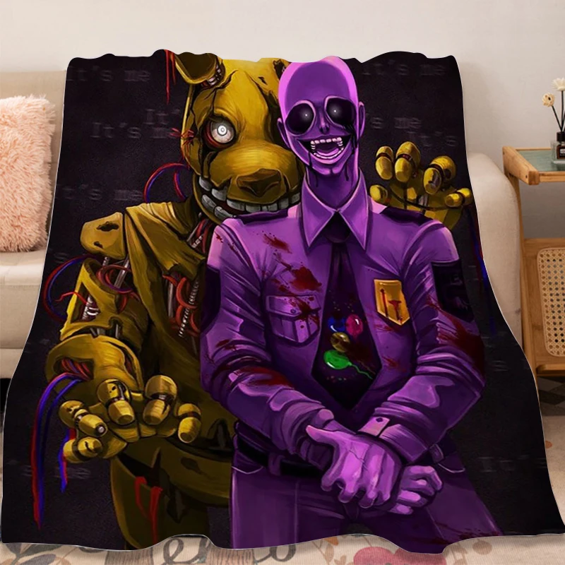 Sofa Blankets A-Five Nights at Freddy´s Winter Fluffy Soft Blankets Microfiber Bedding Anime Blanket Camping King Size Blanket