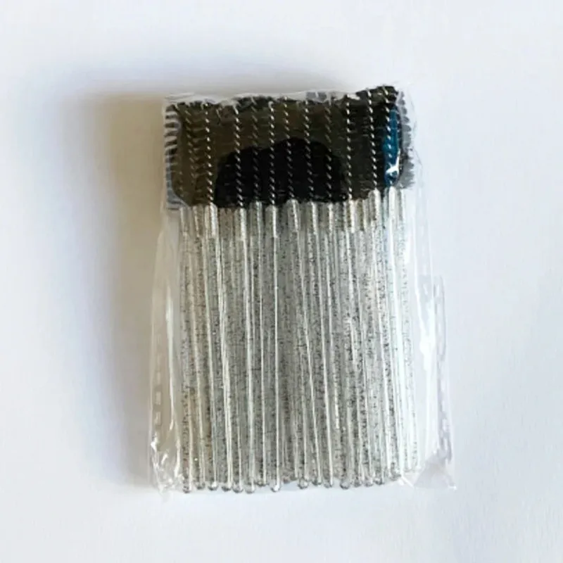 Brosses à cils jetables en cristal, baguettes de Mascara, peigne à paillettes, bobines, Micro applicateurs de maquillage, 50 pièces