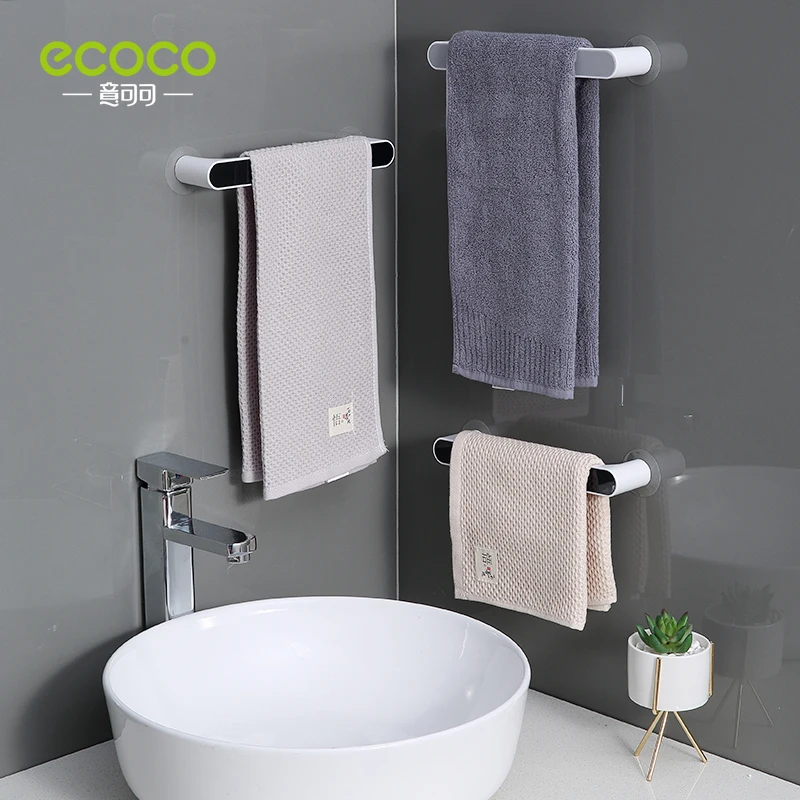 Towels Rack Organizer Wall-Mounted Rack Punch Free Home Towel Cabinet Toilet Bar Towel Shelf Closet Bathroom Accessories ECOCO