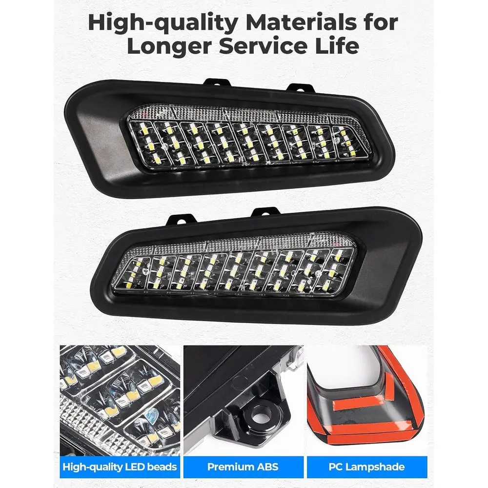 مصباح أمامي LED متوافق مع Polaris Ranger 1500 XD/CREW 2024 2025 2026, أضواء المصد الأمامي UTV Brushguard أضواء مساعدة Br