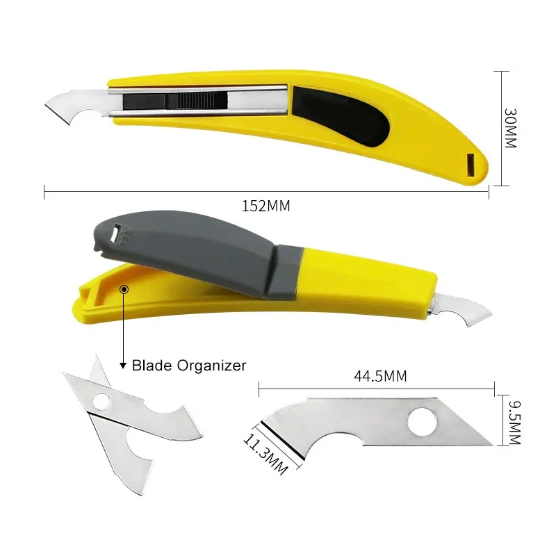 Perspex Cutter Hook Acrylic Cutting Tool With 3 Spare Blade Hook Knife Blades Steel DIY Plexiglass Repair Hand Organic Board