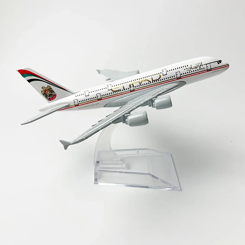 1/400 Scale Aircraft Airbus a380 Etihad Airways 16cm Alloy Airplane Gift for Collection Room Decoration
