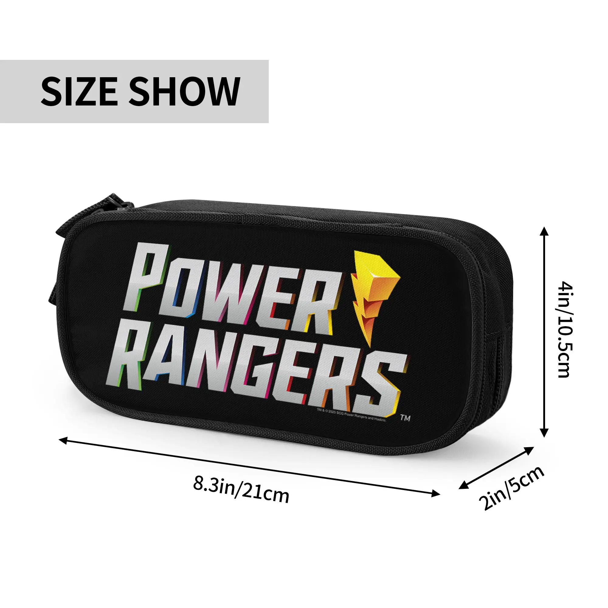Large Capacity Bags for Child Cartoon Power Rangers Retro 3D Style Vintage Logo  School Pencil Bag for Boys Gilrs Kids