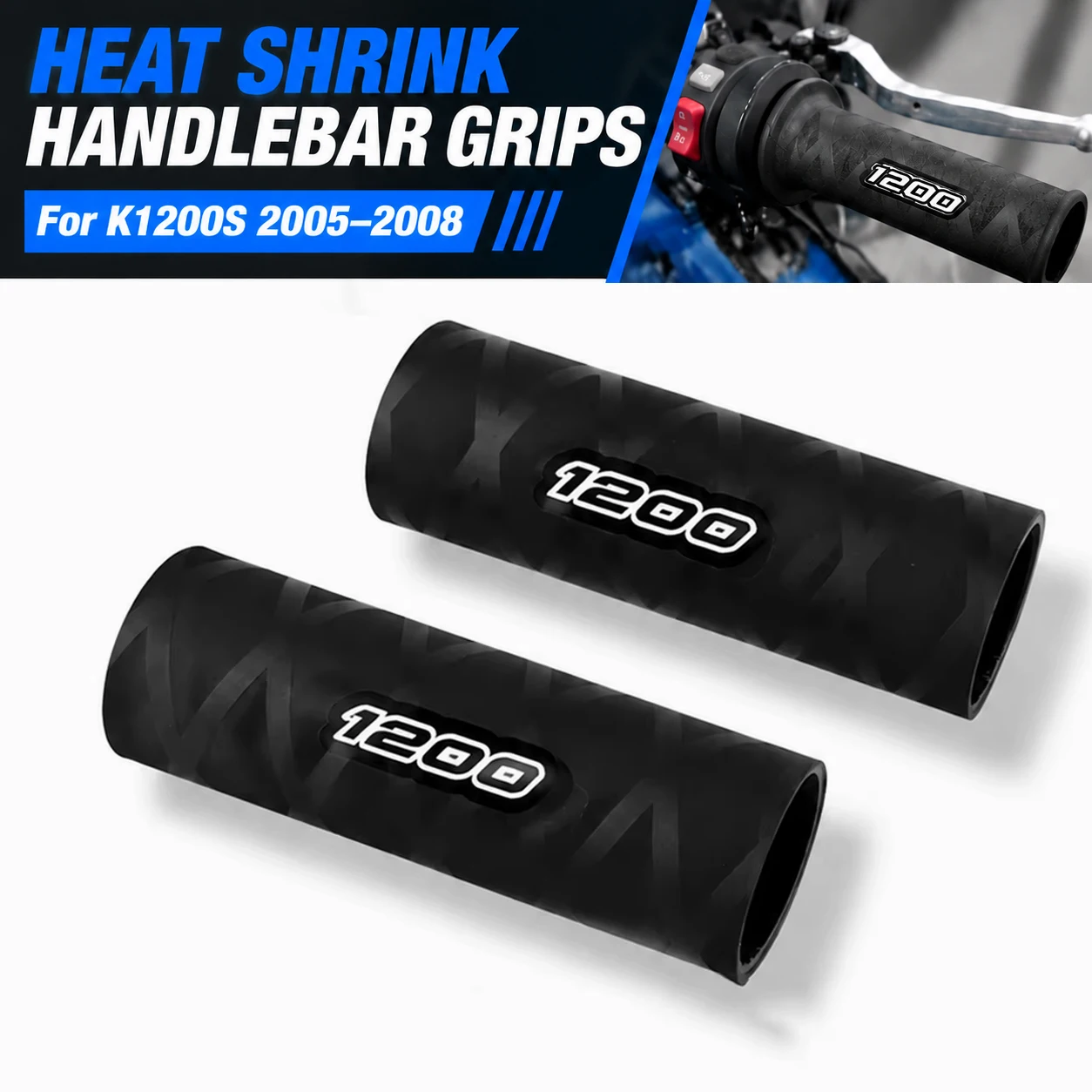 Motorcycle Heat Shrinkable Grips ﻿ ​For K1200S K 1200 K1200 S 2005-2008 Rubber Non-slip Handle Bar Grip Glove Accessories